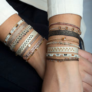 Pulsera París Tejida a Mano  con Piedras  Espinel