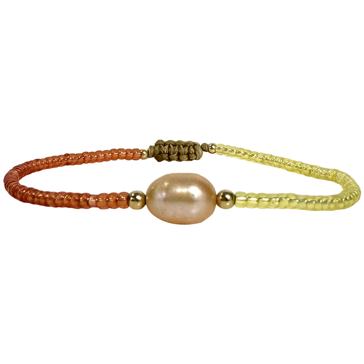 Pulsera Amari Hecha a Mano en Amarillo Pastel y Naranja Pastel