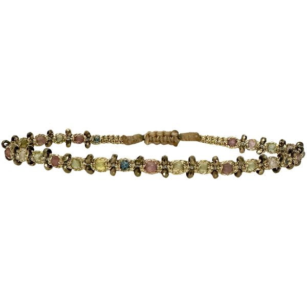 Pulsera Spark Hecha a Mano Con Piedras Semipreciosas De Turmalina Sandía