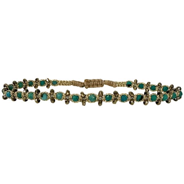 Pulsera Spark Hecha a Mano Con Piedras Semipreciosas Turquesas