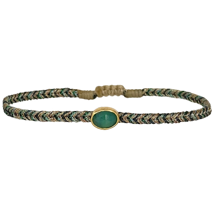 Pulsera de Piedra de Onix Verde Hecha a Mano