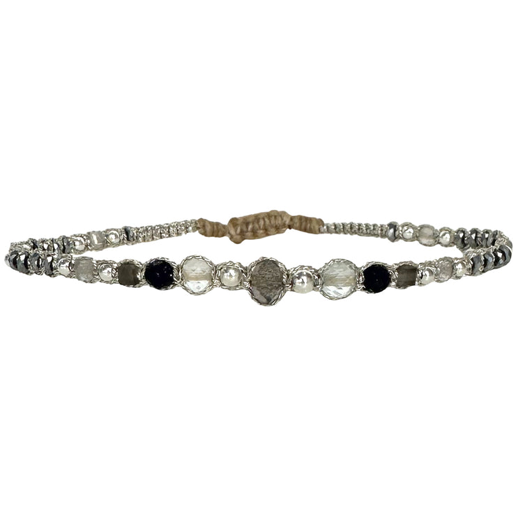 Pulsera Eva Hecha a Mano en Tonos Plateados