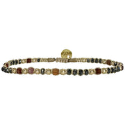 Pulsera Greta Hecha a Mano en Tonos Rosa, Negro y Dorado