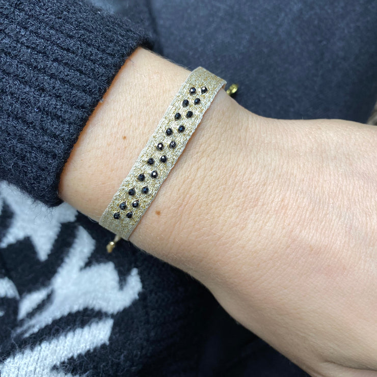 Pulsera París Tejida a Mano  con Piedras  Espinel