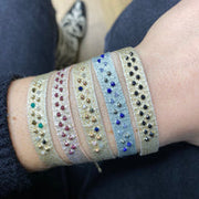 Pulsera París Tejida a Mano  con Piedras  Espinel