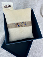 Pulsera Rosario Hecha a Mano con Piedras Preciosas Naturales Mezcladas y Oro