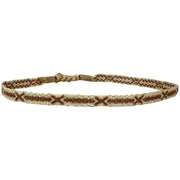 Pulsera Básica Hecha a Mano en Tonos Beige, Marrón y Dorado