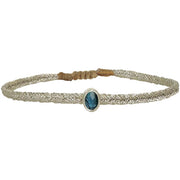Pulsera de Piedra Hecha a Mano con Aguamarina