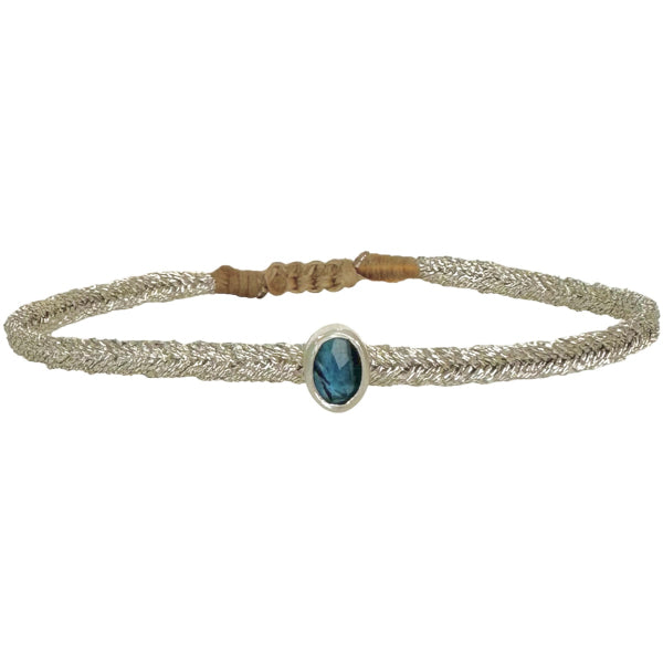 Pulsera de Piedra Hecha a Mano con Aguamarina