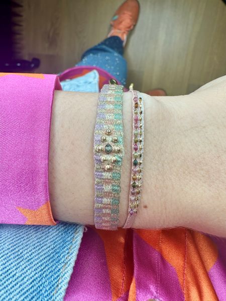 Pulsera Harmony Hecha a Mano con Piedras Semipreciosas de Sandía