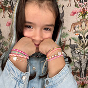 Pulsera Para Niños Hecha a Mano Con Detalle De Corazón De Nacar