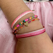 Pulsera Básica Infantil Hecha a Mano en Tonos Rosas