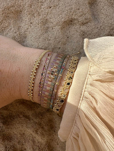 Pulsera Harmony Hecha a Mano con Piedras Semipreciosas de Sandía