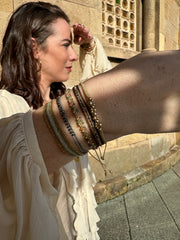 Pulsera Harmony Hecha a Mano con Piedras Semipreciosas Facetadas de Hematita