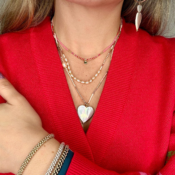 Collar con Dije de Corazón de Nácar