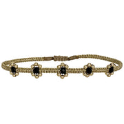 Pulsera Lilac Dorada Hecha a Mano  con Piedra Espinel