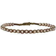 Pulsera Moon Hecha a Mano con Perlas de Agua Dulce e Hilos De Oro Rosa