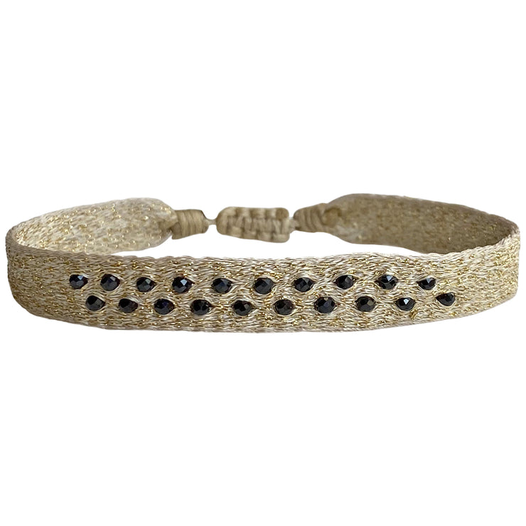 Pulsera París Tejida a Mano  con Piedras  Espinel