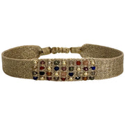 Pulsera Rosario Hecha a Mano con Piedras Preciosas Naturales Mezcladas y Oro