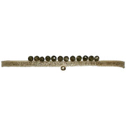 Pulsera Peacock Hecha a Mano con Onix Verde y Detalles Dorados