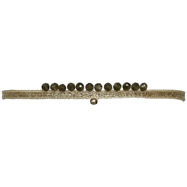 Pulsera Peacock Hecha a Mano con Onix Verde y Detalles Dorados
