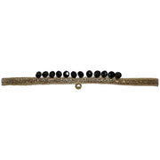 Pulsera Peacock Real Hecha a Mano en Tonos Neutros  con Detalles de Piedra Spinel  y una cuenta dorada
