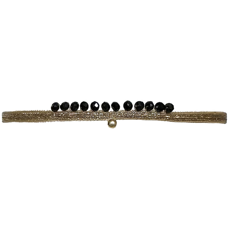 Pulsera Peacock Real Hecha a Mano en Tonos Neutros  con Detalles de Piedra Spinel  y una cuenta dorada