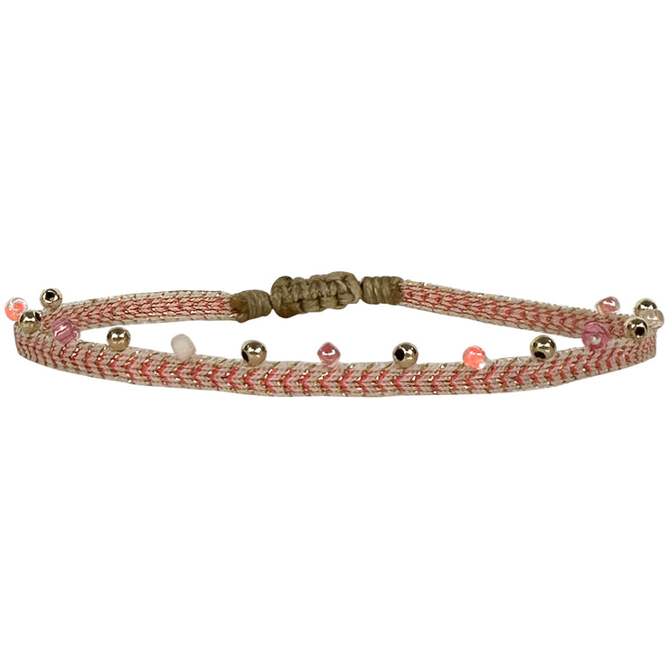Pulsera Nalah Hecha a Mano Con Detalles de Cuentas de Oro y Vidrio