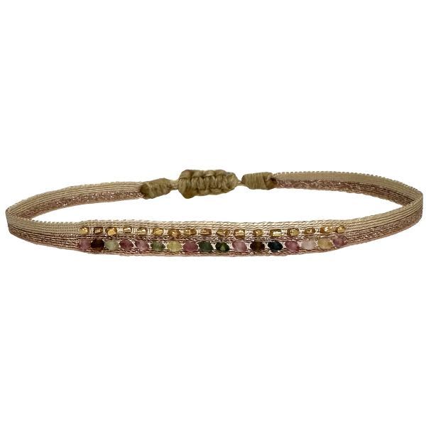 Pulsera Harmony Hecha a Mano con Piedras Semipreciosas de Sandía
