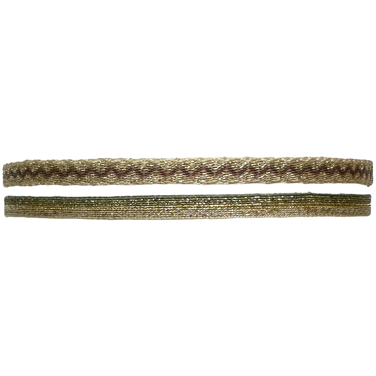Pulsera Hecha a Mano Conjunto de Dos Pulseras en Tonos Beige, Dorado y Verde