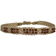 Pulsera Hecha a Mano Abril en Tonos Dorados y Piedra Arenisca
