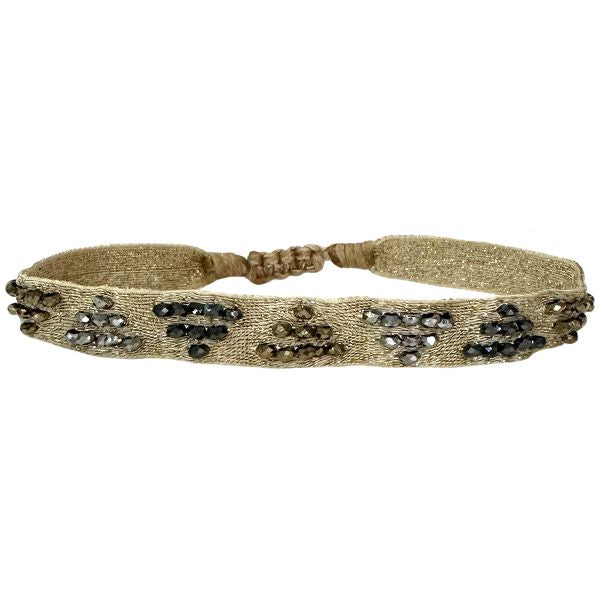 Pulsera Aurum Hecha a Mano Dornada con Triángulos de Hematites