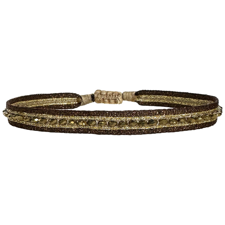 Pulsera Cleo Hecha a Mano en Tonos Marrones y Dorados