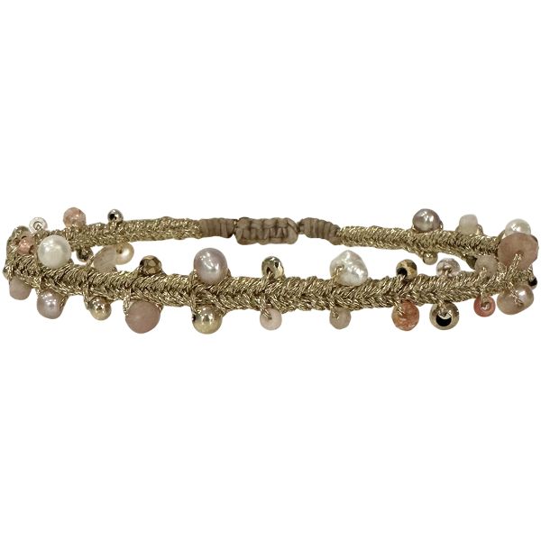 Pulsera Natura Hecha a Mano En Tonos Dorados y Nude