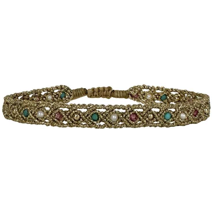 Pulsera Roma Hecha a Mano Con Detalles De Piedras Semi-Preciosas