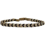 Pulsera Trenza Hecha a Mano en Tonos Negro, Plata y Oro Rosa