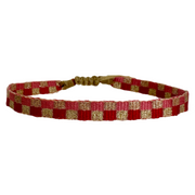 Pulsera Básica Hecha a Mano en Rosa, Rojo y Dorado