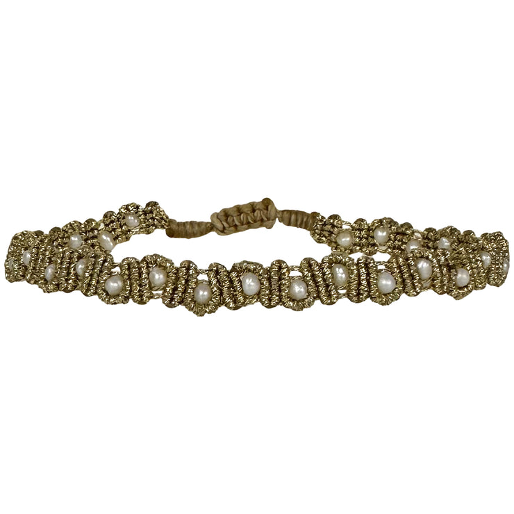 Pulsera Zahara Hecha a Mano Con Detalles De Perlas de Agua Dulce