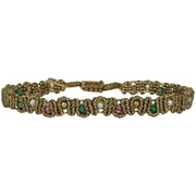 Pulsera Zahara Hecha a Mano Con Detalles De Piedras Semi-Preciosas y Oro