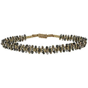 Pulsera Glimmer Hecha a Mano en Tonos Grises y Dorados