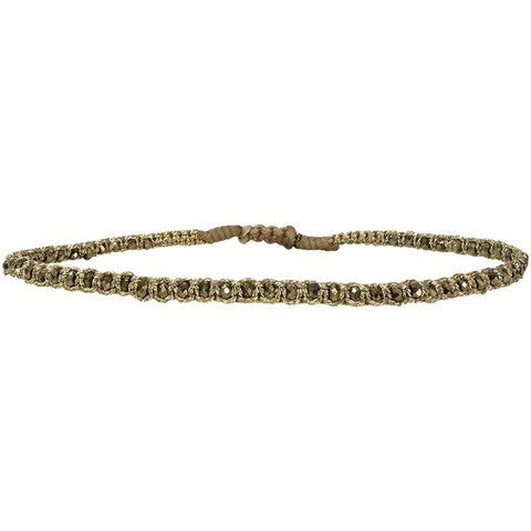 Pulsera Artesanal Iluminada por Estrellas con Piedras de Hematita en Tonos Dorados