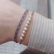 Pulsera Brillante Hecha a Mano en Tonos Morados y Rosados