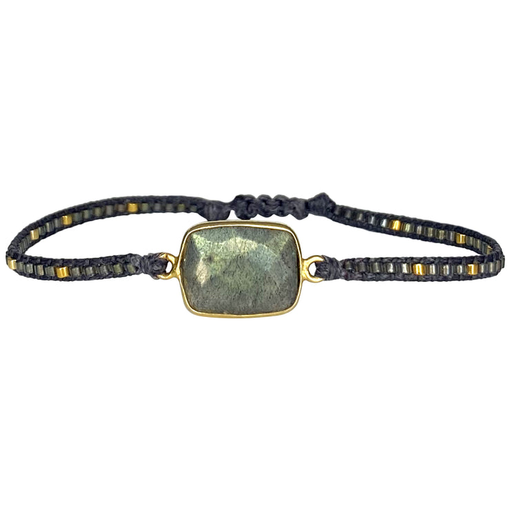 Pulsera Hecha a Mano Con Piedra De Labradorita