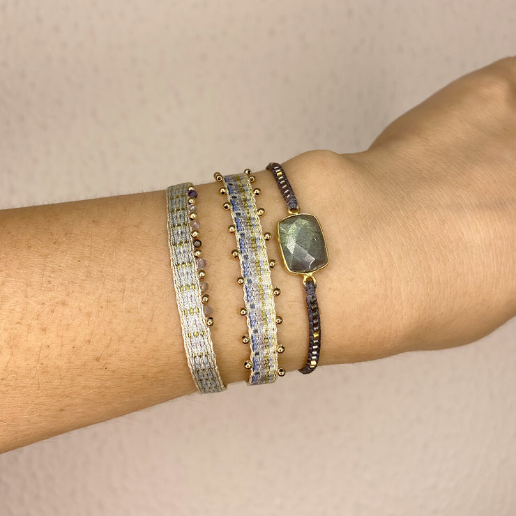 Pulsera Hecha a Mano Con Piedra De Labradorita