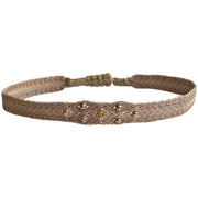 Pulsera Flor Con Piedra Hessonita y Bolitas De Oro Rosado