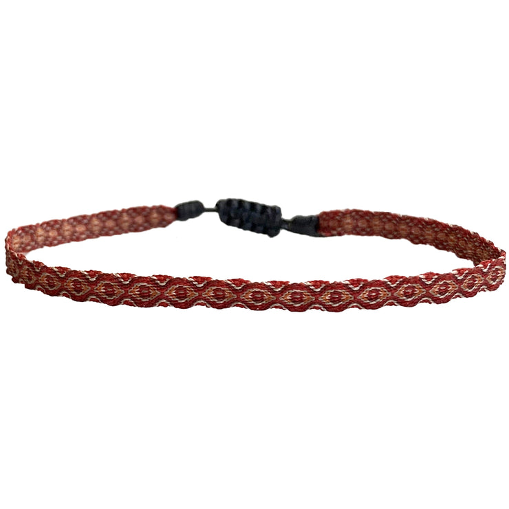 Pulsera Hecha a Mano En Tonos Rojos Para Hombre