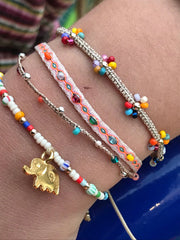 Pulsera Colours Hecha a Mano Con Detalle De Elefante De Oro Para Niños