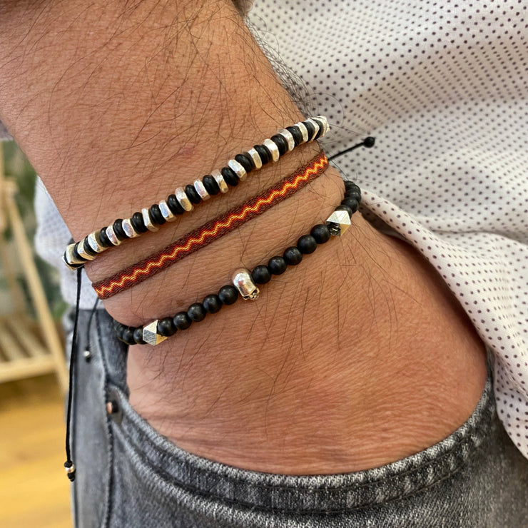 Pulsera Hecha a Mano En Tonos Naranjas Para Hombre