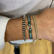 Pulsera Hecha a Mano Con Detalles En Plata Para Hombre