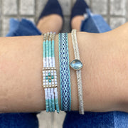 Pulsera Brillante Hecha a Mano en Tonos Azules